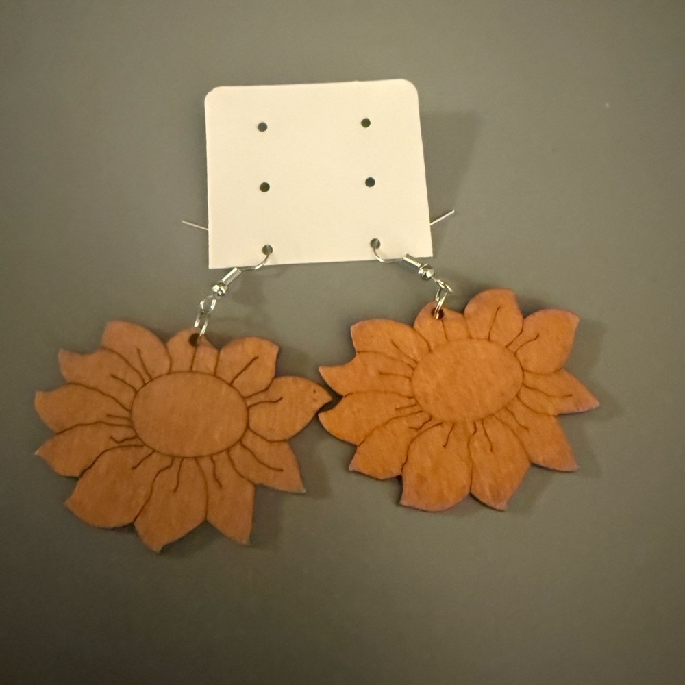 Sunflower Wooden Earrings